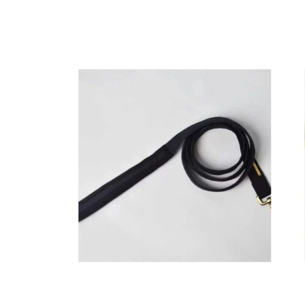 IndieGood Black Adjustable Canvas Web Dog Leash Gold Metal Clasp‎ Large 6ft NWT